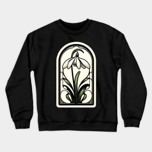 art nouveau snowdrop january Birth Month Flower Crewneck Sweatshirt